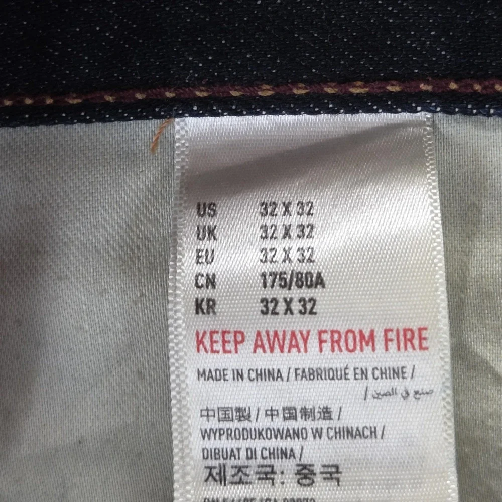 American Eagle‎ Jeans Mens 32x32 Blue Selvedge Slim Honeycomb Dark Wash